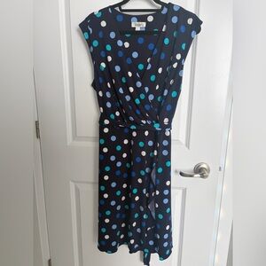 dressbarn Navy Polka Dot Dress